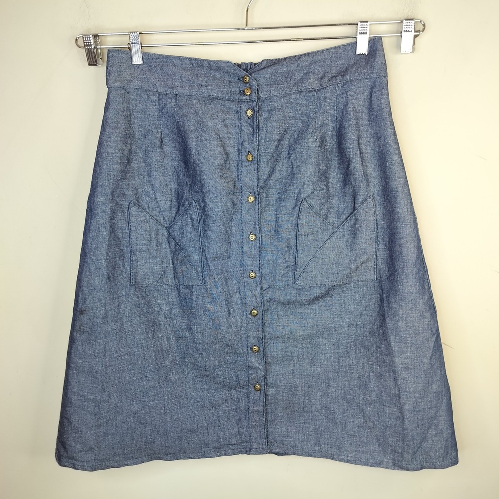 Field Day Oakland Denim Button Front Denim Midi Skirt XXL Womens A-Line USA Made